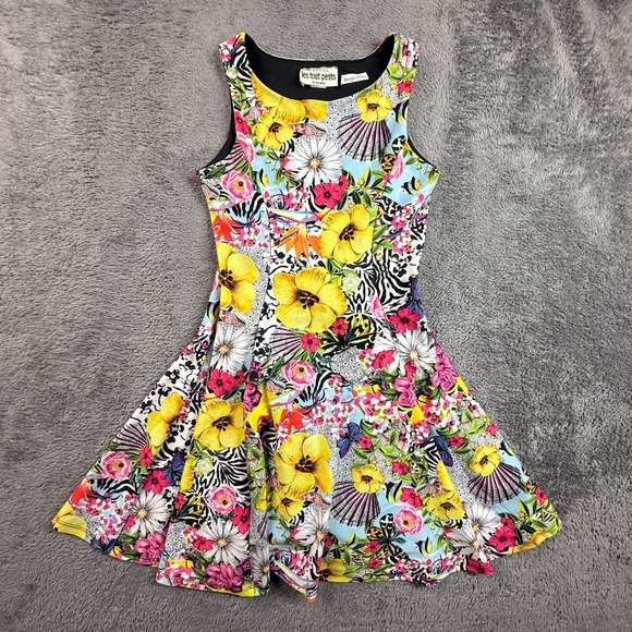 Les Tout Petits Other - Les Tout Petits Girls 10 Floral Sleeveless Dress Tropical Hibiscus Print